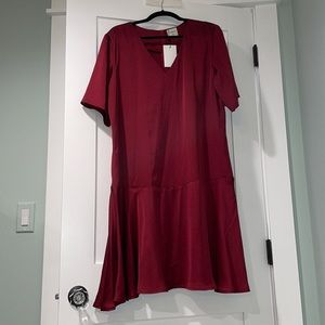 1920’s style drop waist sateen dress